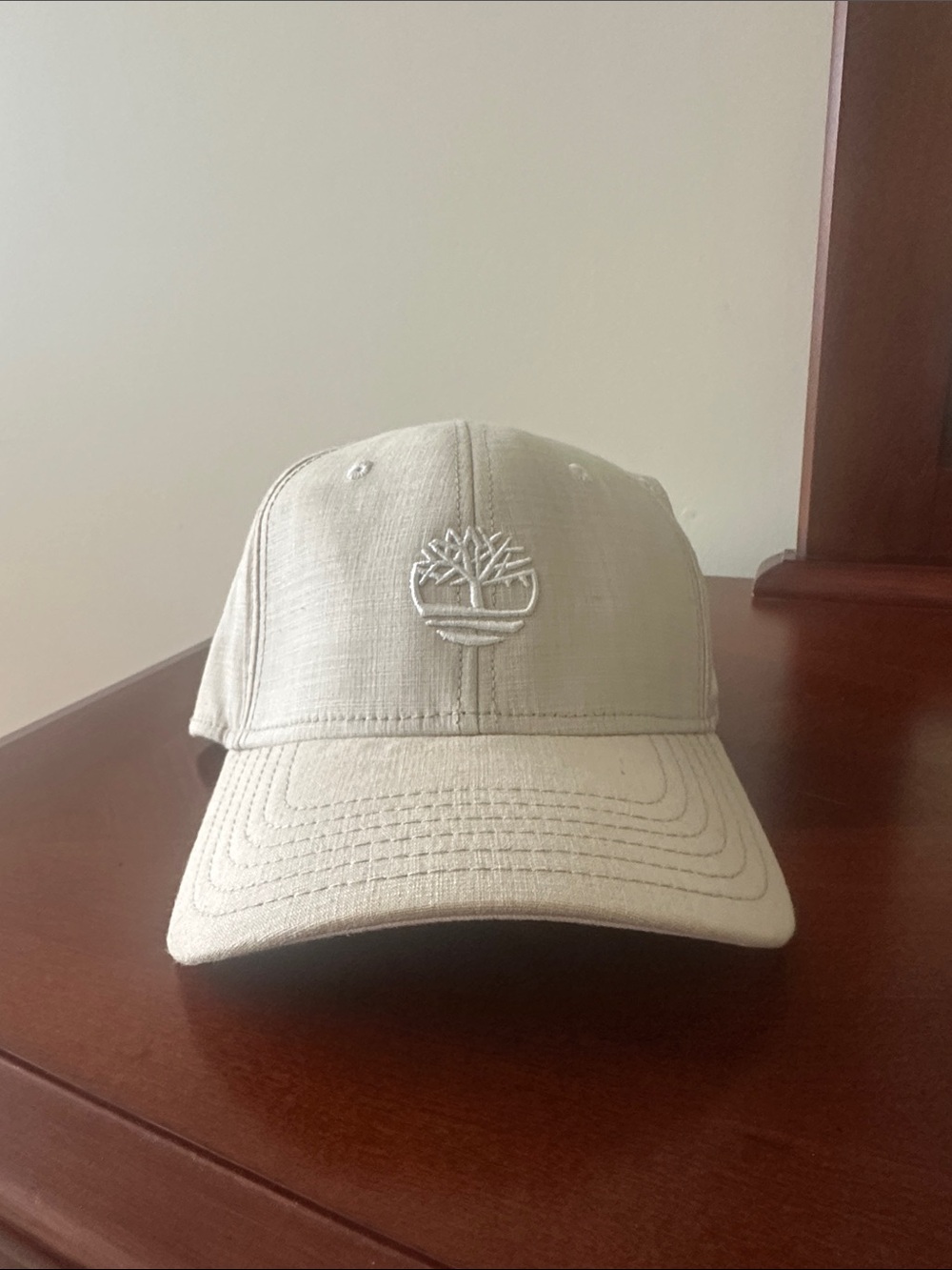 Timberland Light Beige Embroidered Tree Logo Cap